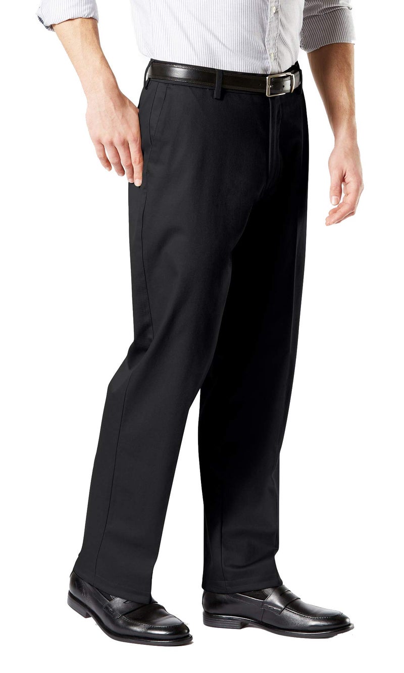 DockersÂ® Men's Classic Fit Signature Khaki Lux Cotton Stretch Pants (Regular and Big & Tall), Black, 40W x 30L - Image 2